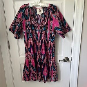 Figue Pink and Blue Patterned Dress